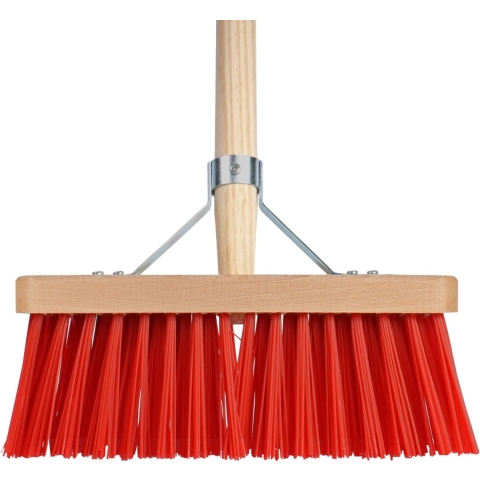 Bezem 28cm breed kunststof haren140cm steel - Talentools