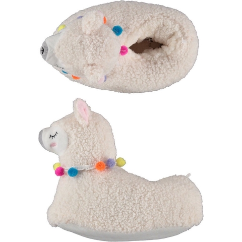 Dames dieren pantoffels/sloffen alpaca - creme wit - maat 37-38 37/38 -