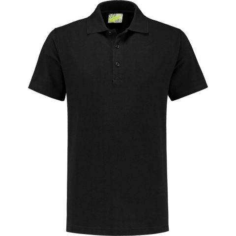 Heren basic poloshirt - zwart - korte mouw - katoen L (40/52) -