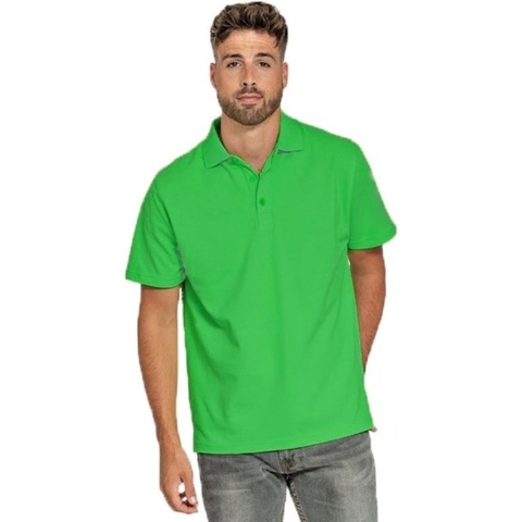 Heren basic poloshirt - limegroen - korte mouw - katoen XL (42/54) -