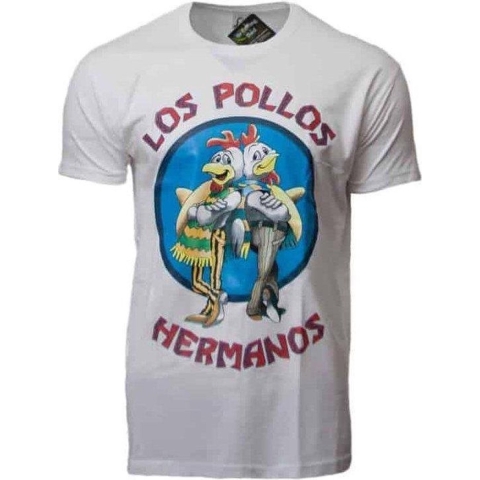 T-shirt Breaking Bad Los Pollos - wit - voor heren - Los Pollos Hermanos - korte mouwen L -