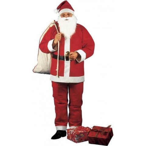Compleet Kerstman kostuum - voor heren - one size M/L - katoen - kerstmannenpak One size -