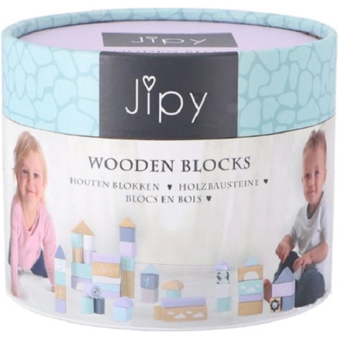 Jipy Houten Blokken 26-delig Paars/Blauw