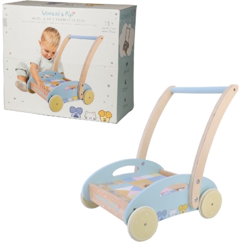 Woezel en Pip Houten Blokkenkar 27x35x36 cm