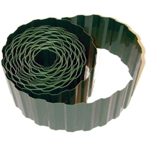 2x Kunststof gazonrand / tuinafboording groen 9 m x 15 cm -