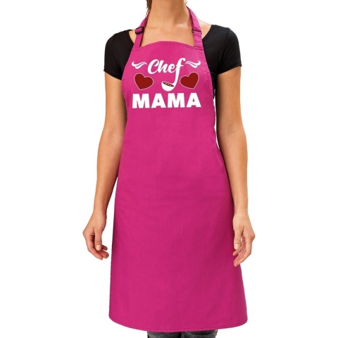 Chef Mama keukenschort roze voor dames / Moederdag -
