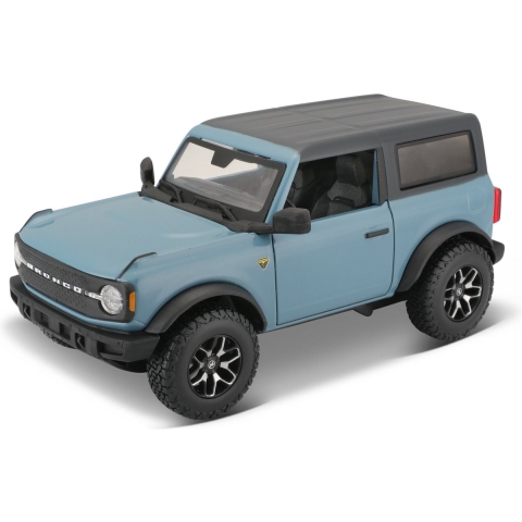 Modelauto/speelgoedauto Ford Bronco Badlands - blauw - schaal 1:24/18 x 8 x 7 cm -
