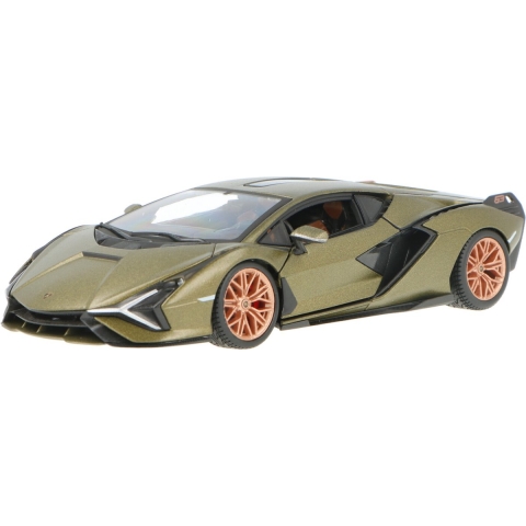 Modelauto - Lamborghini Sian - groen - metaal - Schaal 1:24 21 x 8 x 5 cm - Speelgoedauto -