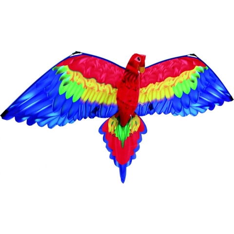 3D vlieger van een papegaai - Ara - rood - 144 x 80 cm - strand speelgoed -