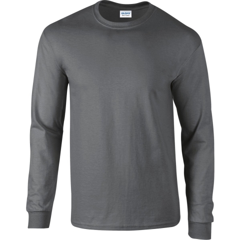 Gildan G2400 Ultra Cotton™ Long Sleeve T-Shirt - Charcoal (Solid) - M