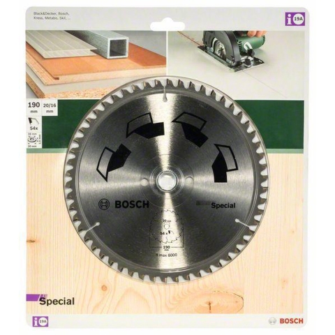 Bosch Accessoires Cirkelzaagblad Special 190X2X20/16,T54 - 2609256891