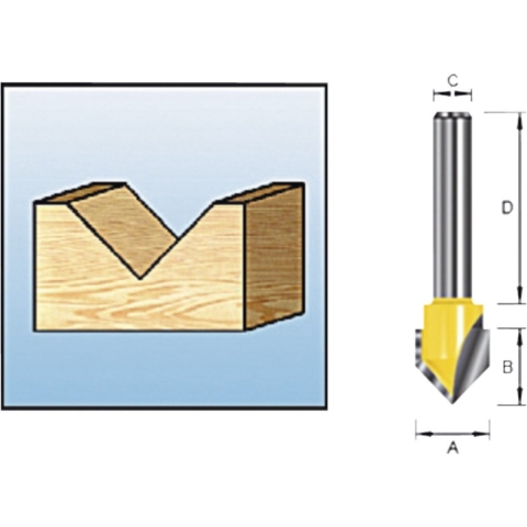 Makita Accessoires V-groeffrees HM 12,7mm S12 - D-10702
