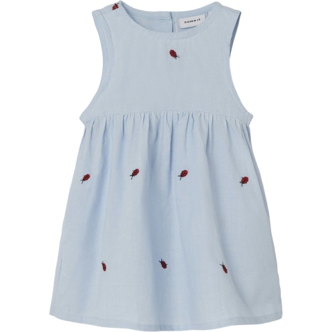 Name It Jurk - NbfFerilla - Chambray Blue m. Lieveheersbeestjes - Name It - 56 - Jurk