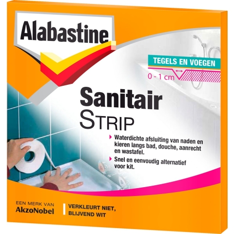 Sanitairstrip wit 5mt - Alabastine