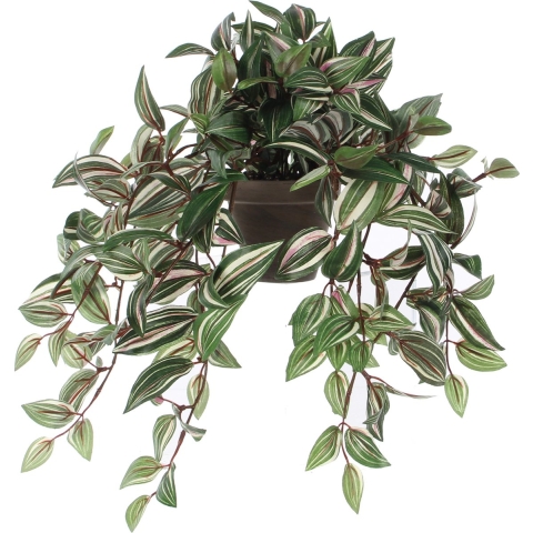 Mica Decorations Kunstplant Tradescantia vader hangplant - 45 cm - groen -