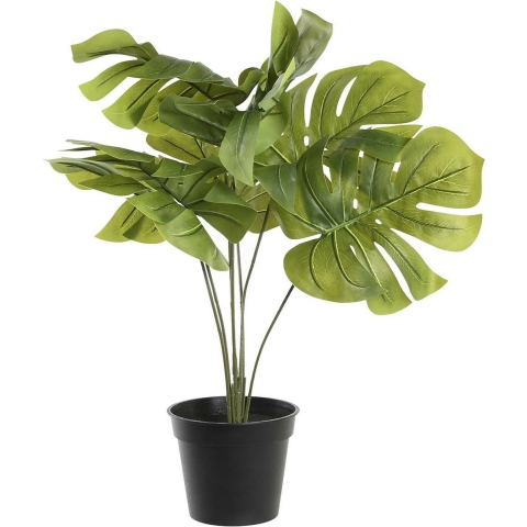 Kunstplant Monstera in bloempot - Groen - 30 x 50 cm -