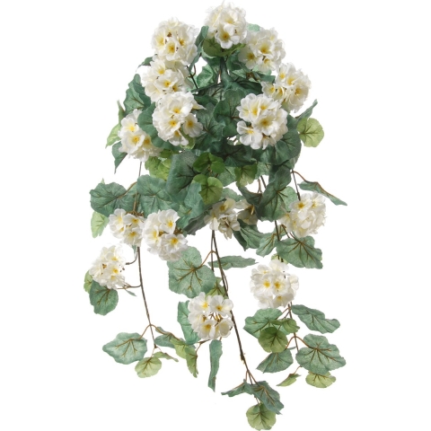 Geranium Kunstplant - wit - L41 cm -