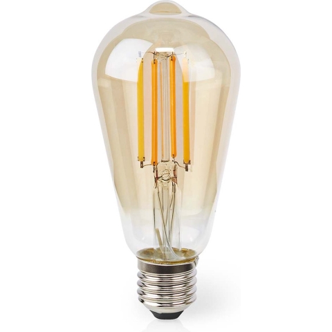 Nedis WIFILRF10ST64 Smartlife Led Filamentlamp Wi-fi E27 806 Lm 7 W Warm Wit Glas Android / Ios St64