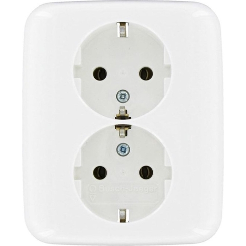 Busch Jaeger WIT inbouw stopcontact RA dubbel - 4695510