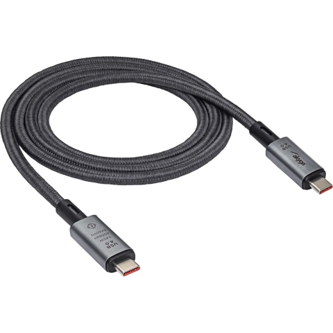 Akyga USB-kabel USB-C stekker, USB-C stekker 1.00 m Grijs AK-USB-45