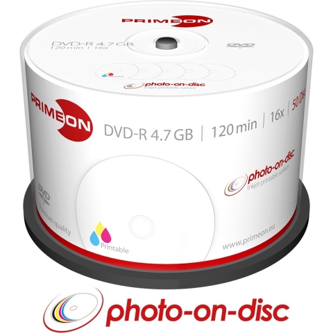 Primeon 2761206 DVD-R disc 4.7 GB 50 stuk(s) Spindel Bedrukbaar