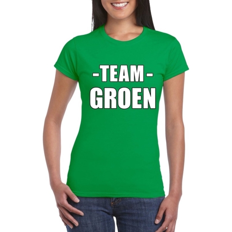 Sportdag team groen shirt dames XS -