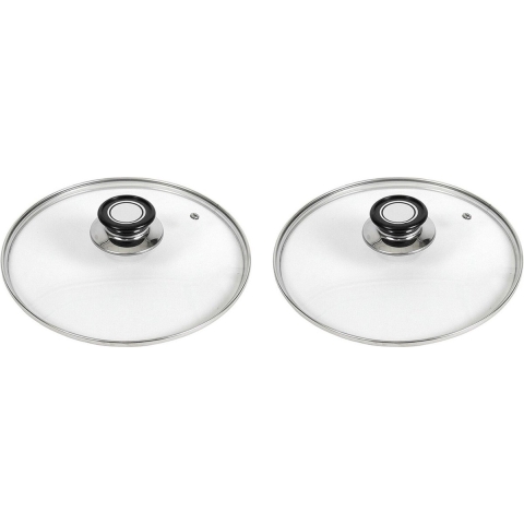 2x stuks universele glazen pannendeksels voor pannen van 26 cm -