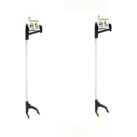 Grijpers/afvalgrijpers met magneet - 4 stuks - 76 cm - wit -