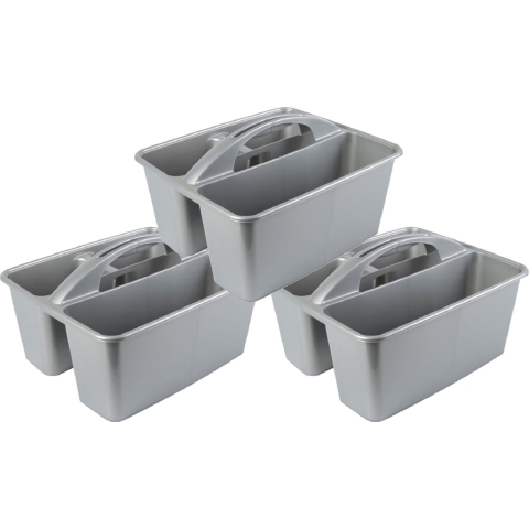 Opbergbox - 3x - kunststof - 6L - met handvat - opbergdoos - mand - Opbergbakken -