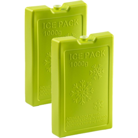 8x stuks 1000 grams koelelementen 22 x 14.5 cm groen -