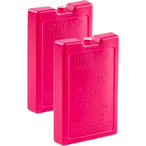 8x stuks 1000 grams koelelementen 22 x 14.5 cm roze -