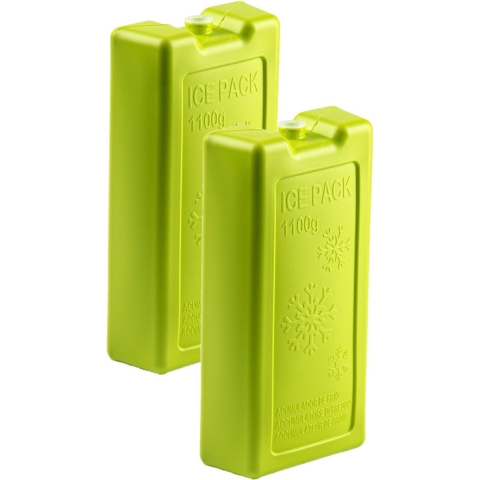 8x stuks 1100 grams koelelementen 22 x 11.5 cm groen -
