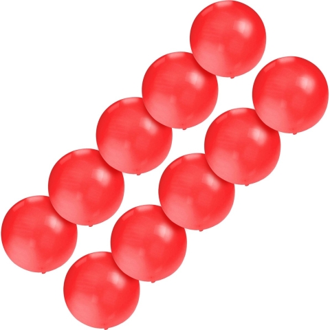Grote ballonnen 60 cm - Set van 10x stuks - rood - Feestartikelen/versiering - verjaardag -