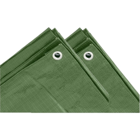Benson Afdekzeil / dekzeil - 2x stuks - 3 x 4 meter - groen - polypropyleen grondzeil / dekkleed -