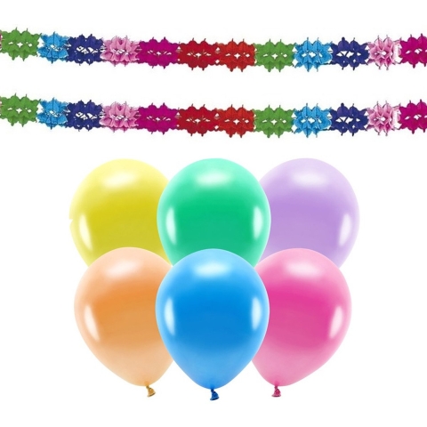 Verjaardag versiering set - 2x slingers en 100x ballonnen -