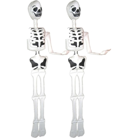 Opblaasbaar skelet/geraamte 2 stuks Halloween decoratie 180 cm -