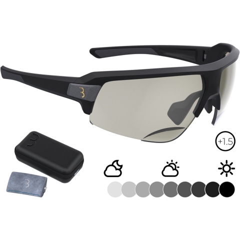 BBB Cycling Impulse Reader PH Fietsbril - Fotochromisch - Leesgedeelte Op Sterkte +1.5 - Mat Zwart - BSG-64PH