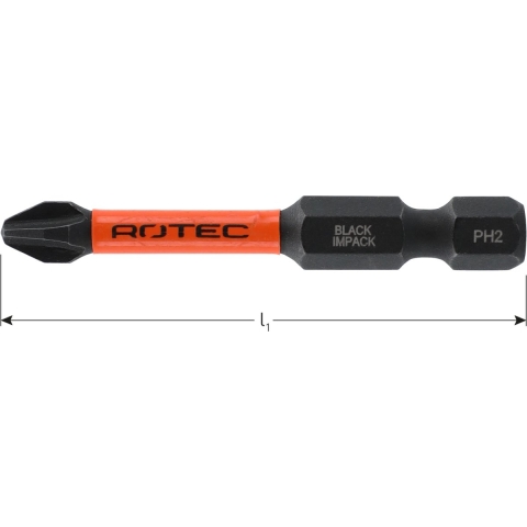 Rotec IMPACT insertbit PH 2 L=50mm E 6,3 BASIC - 5 stuks - 8170102