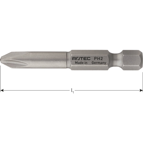 Rotec PRO Krachtbit PH 2 L=70mm E 6,3 BASIC - 10 Stuks - 8020005