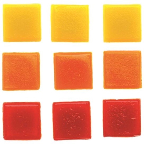 Glorex mozaiek steentjes/tegeltjes - starters pakket - vierkant - 280x stuks - multi - 1 x 1 cm -