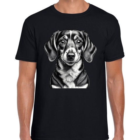 Cadeau/verkleed T-shirt heren - zwart - Teckel hond - honden liefhebber 2XL -
