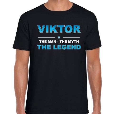 Naam cadeau t-shirt Viktor - the legend zwart voor heren S -