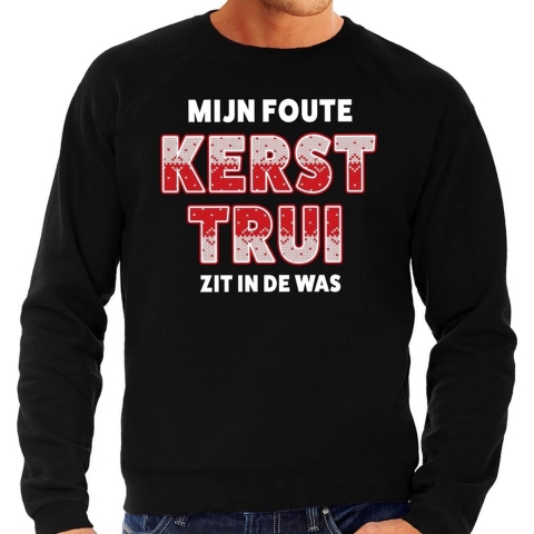 Foute Kersttrui zit in de was zwart voor heren L (52) -