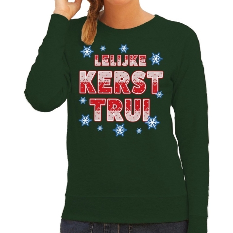 Foute kersttrui / sweater Lelijke kerst trui groen voor dames M (38) -