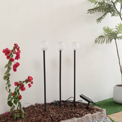 Lindby - Brindley Zonnecellamp w/Grondpin 3 pcs. Zwart