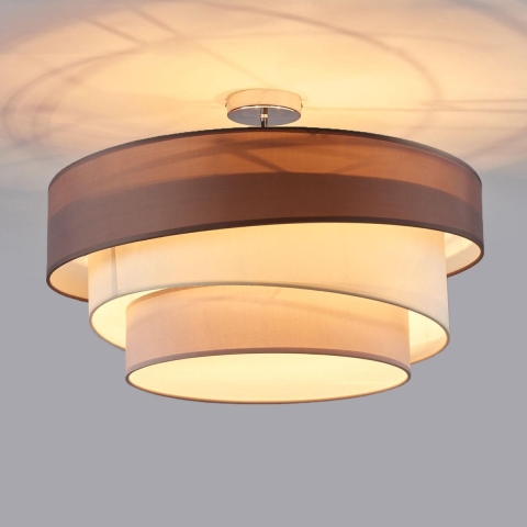 Lindby - Melia Plafondlamp Grey-Brown/White/Grey/Chrome