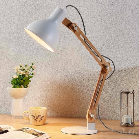 Lindby - Shivanja Tafellamp White/Ash