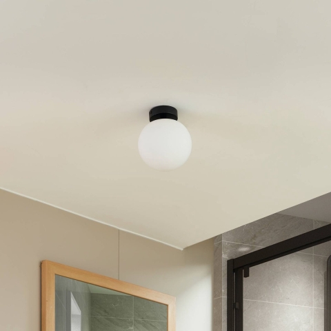 Lucande - Bidolo Plafondlamp IP44 Zwart