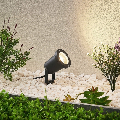 Lindby - Nielas Buiten Spot w/Spike Black