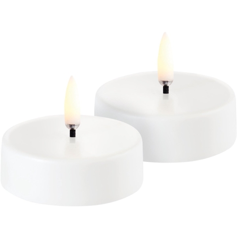 Uyuni Lighting - Oplaadbaar Theelichtje LED 2-pack Maxi 6x2,3 cm Wit Plain